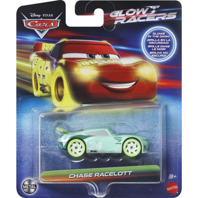 Zabawka CARS GLOW RACERS AUTA METAL POJAZD ŚWIECĄCY W CIEM - kolekcjonerska Mattel premium dla dzieci