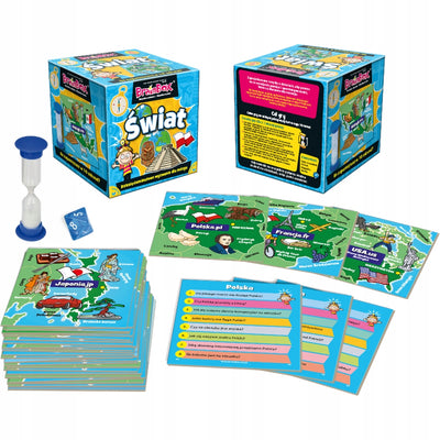 BRAINBOX ŚWIAT GRA KARCIANA EDUKACYJNA D - widok 2 opakowania szczegoly zabawka kolekcja