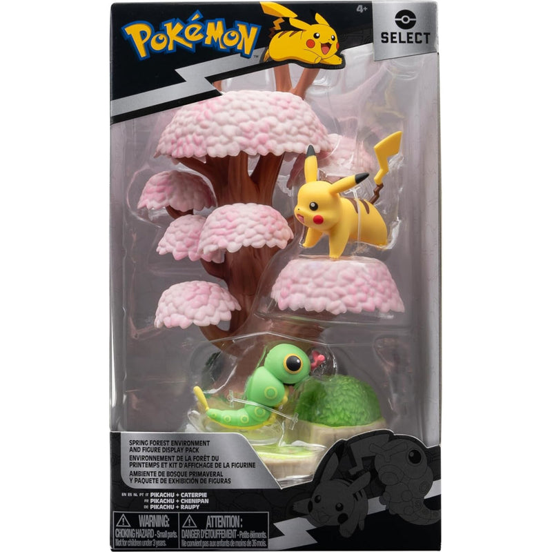 Zabawka POKEMON SELECT WIOSENNE LEŚNE ŚRODOWISKO LAS DRZEW - kolekcjonerska Jazwares premium dla dzieci fanow