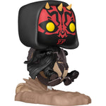 Funko POP Deluxe Darth Maul - szczegóły figurki z pojazdem - czerwony Zabrak Sith Lord na speedzie