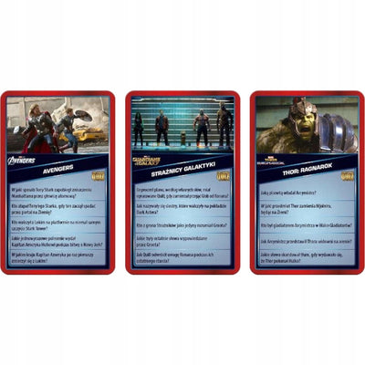 TOP TRUMPS QUIZ 500 PYTAŃ MARVEL GRA KAR - widok 2 opakowania szczegoly zabawka kolekcja