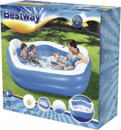 BASEN DUŻY RODZINNY Z SIEDZISKAMI BESTWA - widok 2 opakowania szczegoly zabawka kolekcja