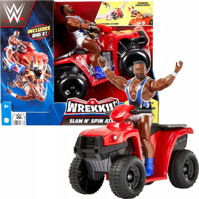 Zabawka WWE WREKKIN' SLAM N SPIN ATV WRESTLING MATTEL + RU - kolekcjonerska premium zabawki Aseo dla dzieci
