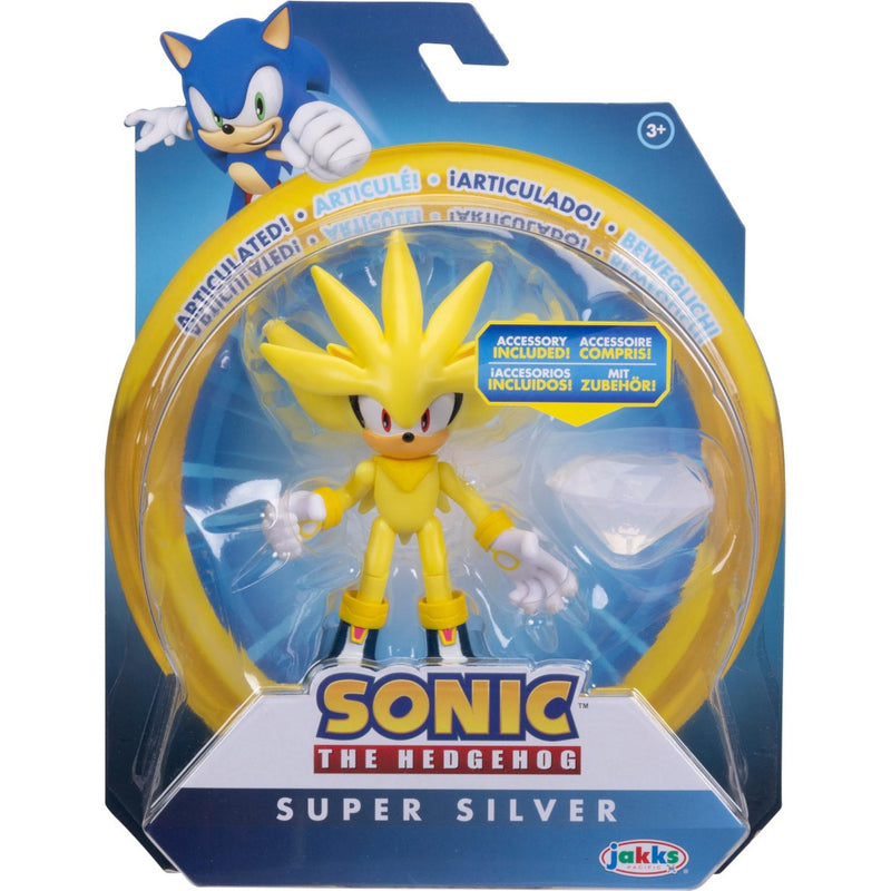Zabawka SONIC THE HEDGEHOG ORYGINALNA RUCHOMA  SUPER SILVE - kolekcjonerska JAKKS Pacific premium dla dzieci