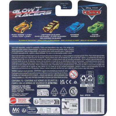 CARS GLOW RACERS AUTA METAL POJAZD ŚWIEC - widok 2 Mattel opakowanie szczegoly collectible