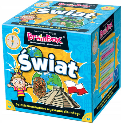 Zabawka BRAINBOX ŚWIAT GRA KARCIANA EDUKACYJNA DLA DZIECI - kolekcjonerska premium zabawki Aseo dla dzieci