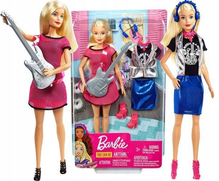 Zabawka BARBIE LALKA ROCK STAR GWIAZDA ROCKA Z GITARĄ - kolekcjonerska premium zabawki Aseo dla dzieci