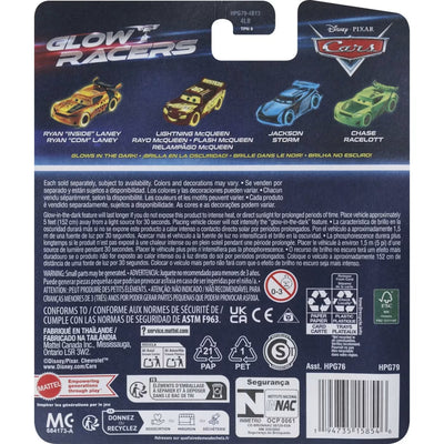 CARS GLOW RACERS AUTA METAL METALOWY POJ - widok 2 Mattel opakowanie szczegoly collectible