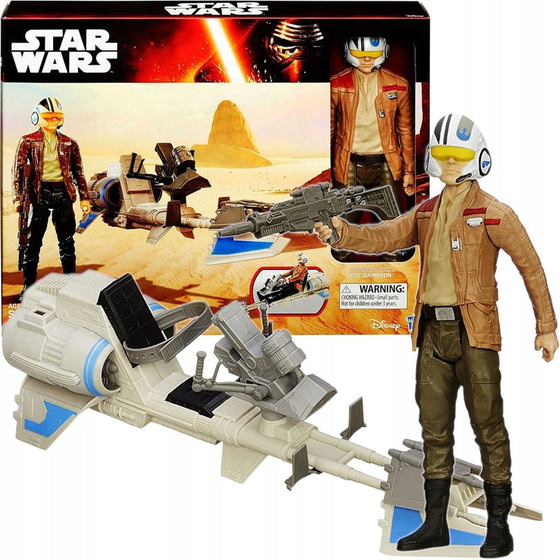 Zabawka STAR WARS ZESTAW SPEEDER BIKE + POE DAMERON 30cm - kolekcjonerska premium zabawki Aseo dla dzieci