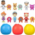 COCOMELON NUMER SURPRISE KAPSUŁA NIESPOD - widok 3 opakowania szczegoly zabawka kolekcja