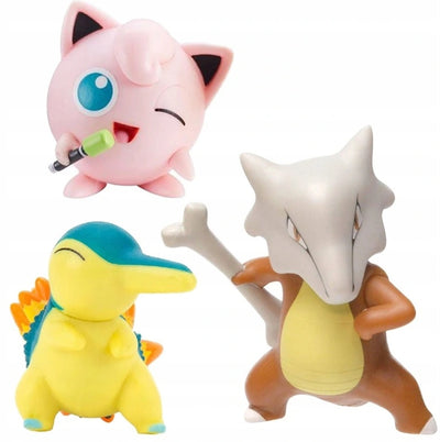 FIGURKI POKEMON 3-PAK MAROWAK CYNDAQUIL  - widok 2 opakowania szczegoly zabawka kolekcja