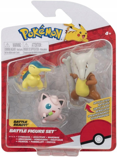 Zabawka FIGURKI POKEMON 3-PAK MAROWAK CYNDAQUIL JIGGLYPUFF - kolekcjonerska premium zabawki Aseo dla dzieci