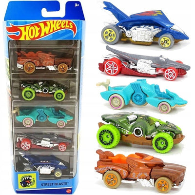 Zabawka HOT WHEELS STREET BEASTS ZESTAW AUTEK 5-PAK HFV91 - kolekcjonerska premium zabawki Aseo dla dzieci