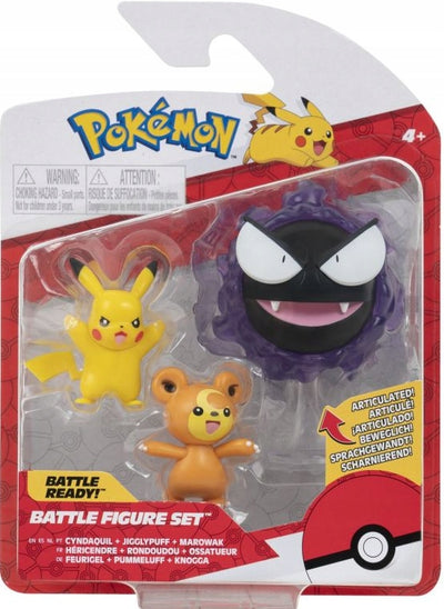 Zabawka FIGURKI POKEMON 3-PAK GASTLY PIKACHU TEDDIURSA - kolekcjonerska premium zabawki Aseo dla dzieci