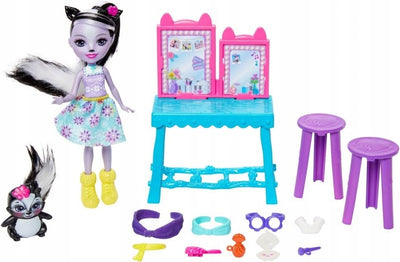 ENCHANTIMALS TOALETKA SAGE SKUNK + SKUNK - widok 2 opakowania szczegoly zabawka kolekcja