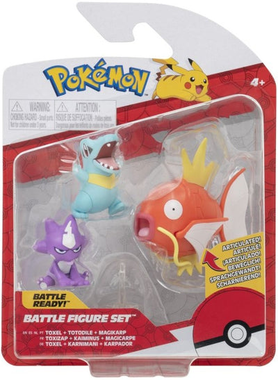 Zabawka FIGURKI POKEMON 3-PAK MAGIKARP TOXEL TOTODILE - kolekcjonerska premium zabawki Aseo dla dzieci