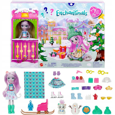 Zabawka ENCHANTIMALS KALENDARZ ADWENTOWY ORYGINALNY MATTEL - kolekcjonerska premium zabawki Aseo dla dzieci