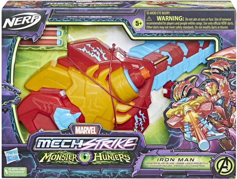 Zabawka NERF MARVEL HUNTERS MONSTER BLAST BLADE IRON MAN - kolekcjonerska premium zabawki Aseo dla dzieci