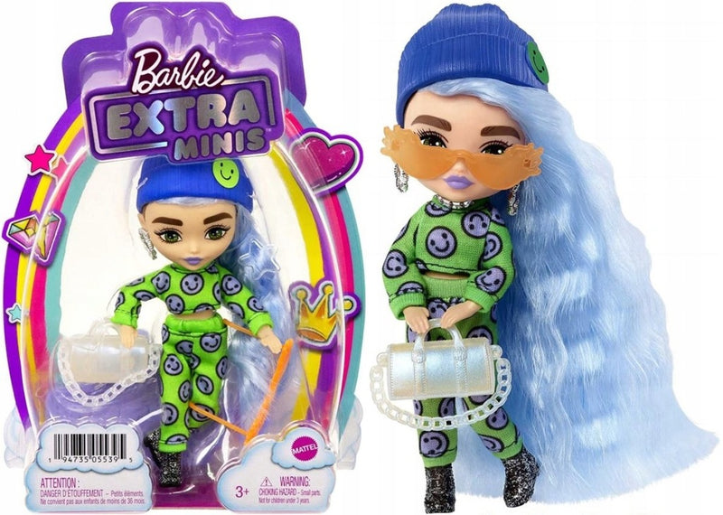 Zabawka BARBIE EXTRA MINIS LALKA W NIEBIESKICH WŁOSACH - kolekcjonerska premium zabawki Aseo dla dzieci