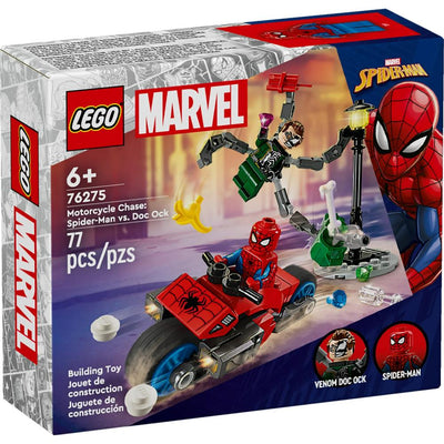 Zabawka LEGO MARVEL SPIDER-MAN POŚCIG NA MOTOCYKLU: SPIDER - kolekcjonerska LEGO premium dla dzieci