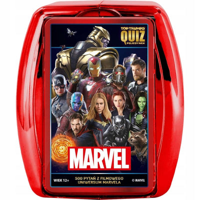 Zabawka TOP TRUMPS QUIZ 500 PYTAŃ MARVEL GRA KARCIANA RODZ - kolekcjonerska premium zabawki Aseo dla dzieci