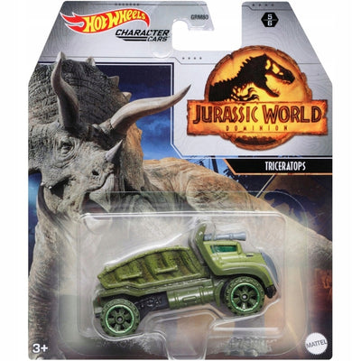 HOT WHEELS JURASSIC WORLD DOMINION CHARACTER CARS TRICERATOPS 5/6