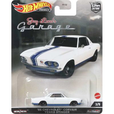 Zabawka HOT WHEELS PREMIUM JAY LENO'S GARAGE 66 CHEVROLET  - kolekcjonerska Mattel premium dla dzieci