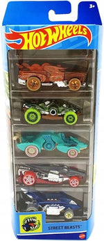 HOT WHEELS STREET BEASTS ZESTAW AUTEK 5- - widok 2 opakowania szczegoly zabawka kolekcja