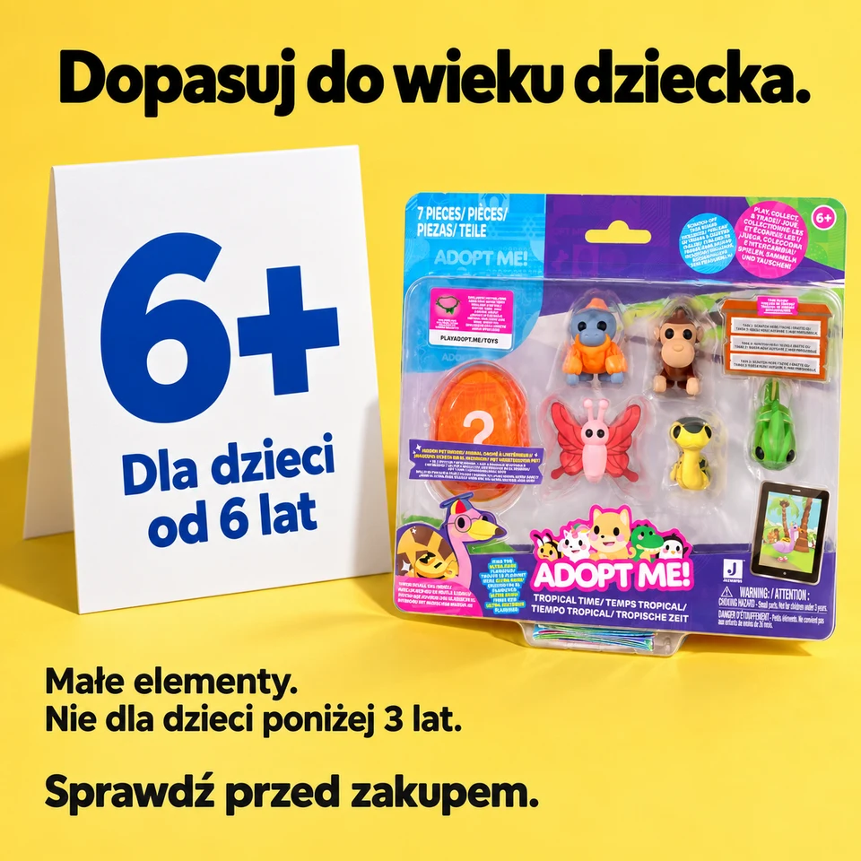 Dopasuj do wieku dziecka. Od 6 lat. Małe elementy: nie dla dzieci poniżej 3 lat.
